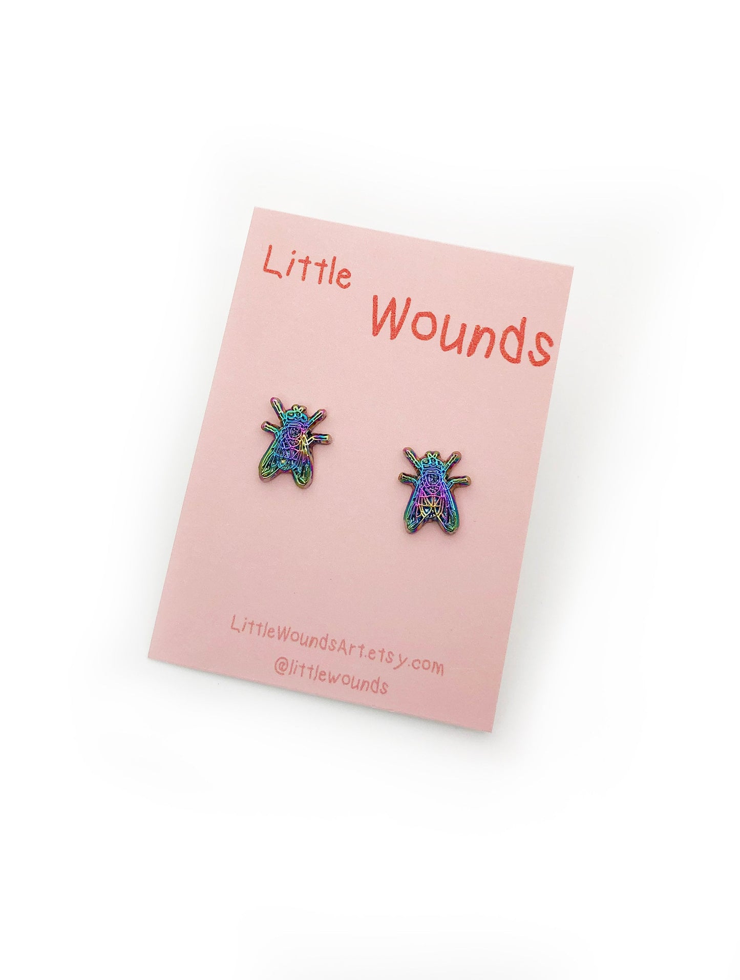 Blue Bottle Fly Earrings